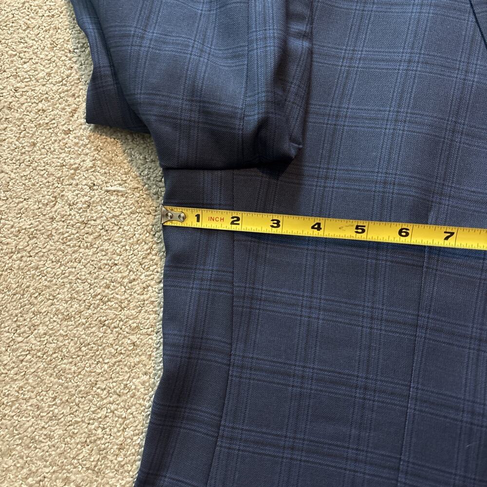 Lauren Ralph Lauren Men's Blue Check 2-Button Notch Blazer 44R Poly Blend - Picture 6 of 11